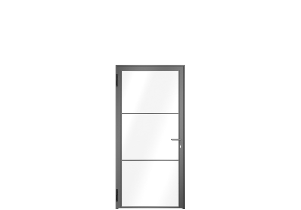 1-стулкові двері в стилі лофт із тонкими опорними планками для скла