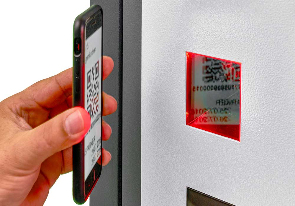 Scanning the QR code by using a smartphone