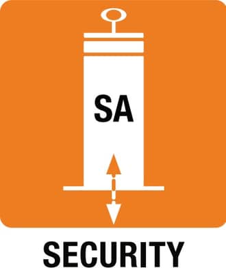 „Security Line“ serijos eismą ribojančių stulpelių piktograma