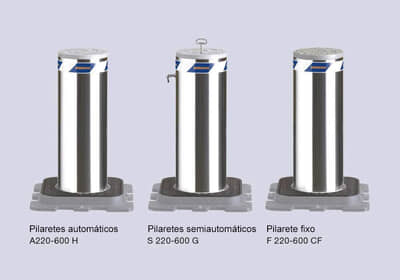 Modelos de pilarete com aparência idêntica