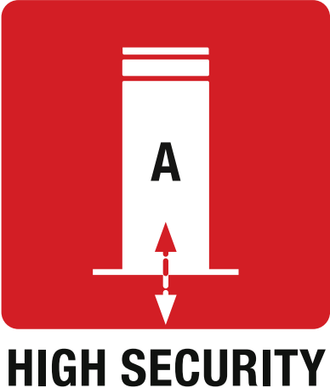 „High Security Line“ serijos eismą ribojančių stulpelių piktograma